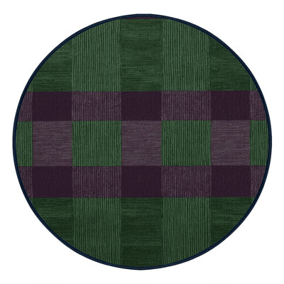 Machine Washable Checkered Purple Area Rug