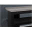 Meuble télé, console de 42 po, meuble multimédia, tablettes de rangement, salon, chambre à coucher, stratifié noir et gris, contemporain, moderne-1133771747