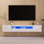 Meuble télé moderne flottant à DEL avec téléviseurs de 80 po ou moins, console multimédia ultrabrillante avec rangement pour le salon-607350285
