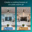  Ventilateur de plafond d'intérieur à DEL 52 pouces à 5 pales avec lumière vive 3CCT, télécommande 6 vitesses, moteur CC réversible et minuterie, tiges verticales 5 "/ 52"-1185481944-1185481946