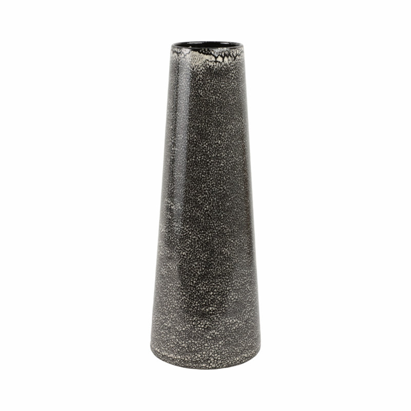 Ceramic Vase With Textured Two-Tone Design, 19.5" H x 7" W x 7" D