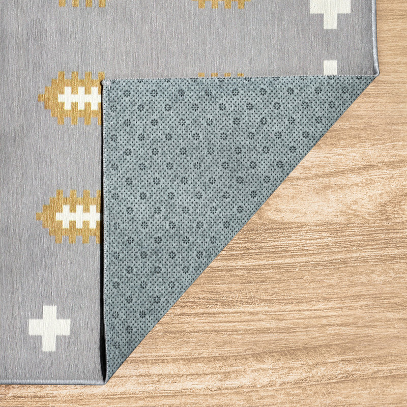 Tapis rectangulaire gris / jaune 5 pi x 7 pi  Southwestern
