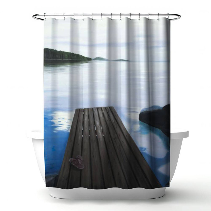 Shower Curtain CO157 – Polyester Shower Curtain, Dye Sublimation Print, 71" W × 74" L