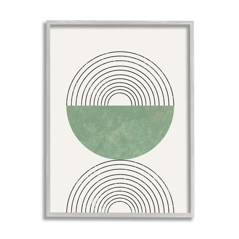 Étude abstraite géométrique circulaire incurvée Art déco, Estampe numérique Farmhouse, H 14 po x l 11 po