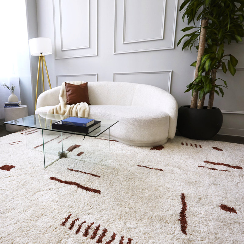 Tapis géométrique à poils longs Morin, Rectangle 8 pi 9 po x 12 pi