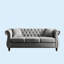 Canapé Chesterfield 80 po en velours 3 places avec accoudoirs roulés-117529084-117529086-117529088