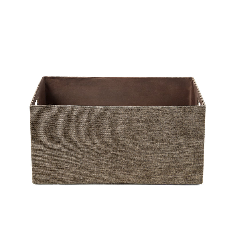 Taupe Faux-Linen Rectangular Basket Organizer Set