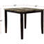 Table de cuisine et de salle à manger en faux marbre brun foncé avec plateau contemporain en placage de bouleau