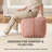 Marta 20" Mahogany Rose Upholstered Pouf Ottoman-117292581