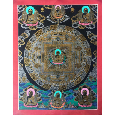 Black Buddha Mandala (Brocadeless Thangka)