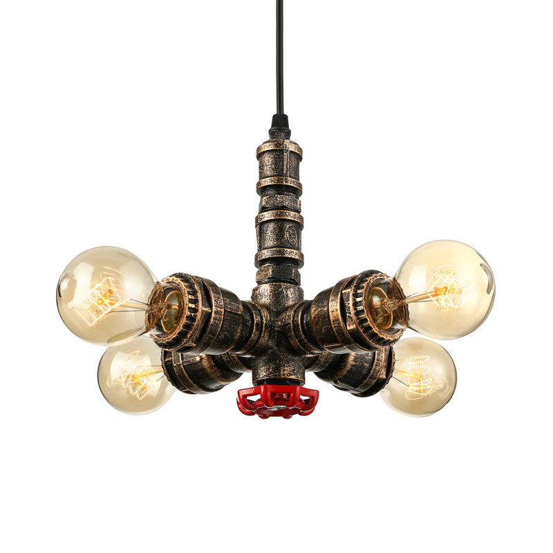 Luminaire suspendu rustique 4 lumières Perz