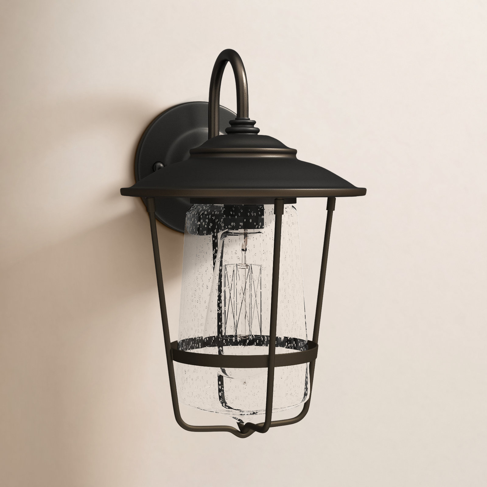 Single Light Empire Outdoor Wall Light, 8.25"W X 13.25"H X 9"D, Bronze