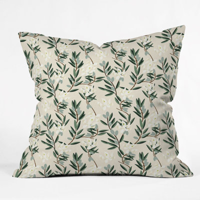 Holli Zollinger Olive Bloom Throw Pillow