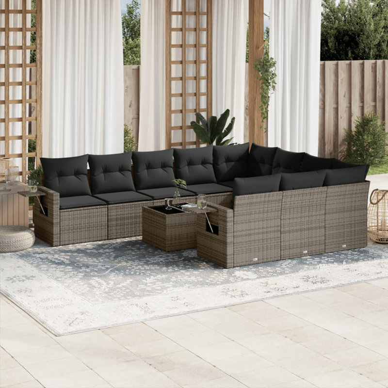 Grand canapé modulaire en rotin PE Vidaxl