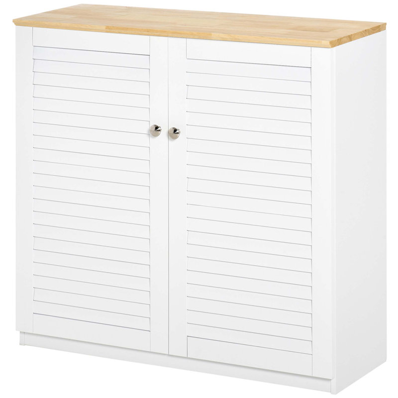 Buffet buffet, armoire à café avec portes à persiennes doubles et tablette réglable