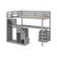 Lit mezzanine simple avec tiroirs, bureau et lumière-969450438