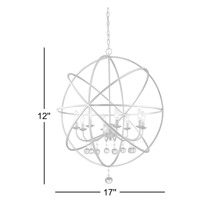 Berdina 8 - Light Dimmable Globe Chandelier, Antique Silver