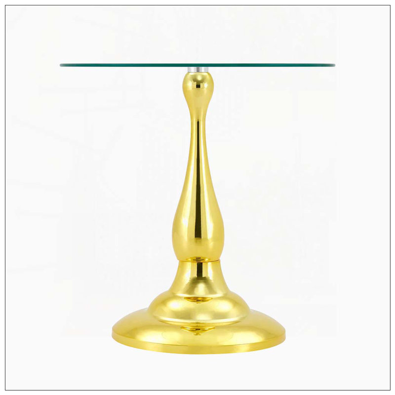 Table de bout ronde 19,6 pouces, Gold,Transparent