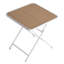All-Weather 2 chaises modernes gris chaud et table carrée multifonctionnelle - plateau de table en Pp sur pieds en métal (blanc, kaki), patins antidérapants, Pp de haute qualité, filet respirant, structure-883233229