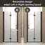 Porte de douche pliante 36 po x 72 po, verre trempé 1/4 po (6 mm), cadre en aluminium noir mat, film antidéflagrant