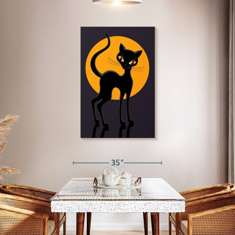 Cat And Moon, 36" H x 24" W
