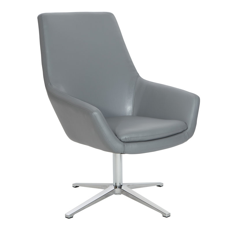 Chaise de réception l 27 po avec structure en métal Minhtri, Aluminium poli, Gris charbon