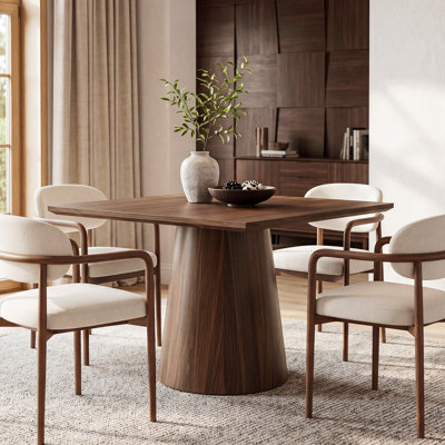 31.5" Small Square Mid-Century Modern Dining Table for 2-4