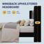 Velvet Upholstered Bed Frame with Charging Station and Storage Wingback Headboard-132969028-132969026