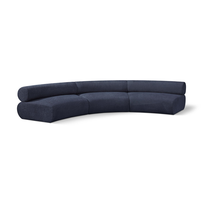 Canapé rembourré 152 po Bale, Tissu chenille bleu marine