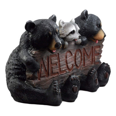 Statue d’extérieur pour jardin pour jardin racoon forest welcome Huntleigh