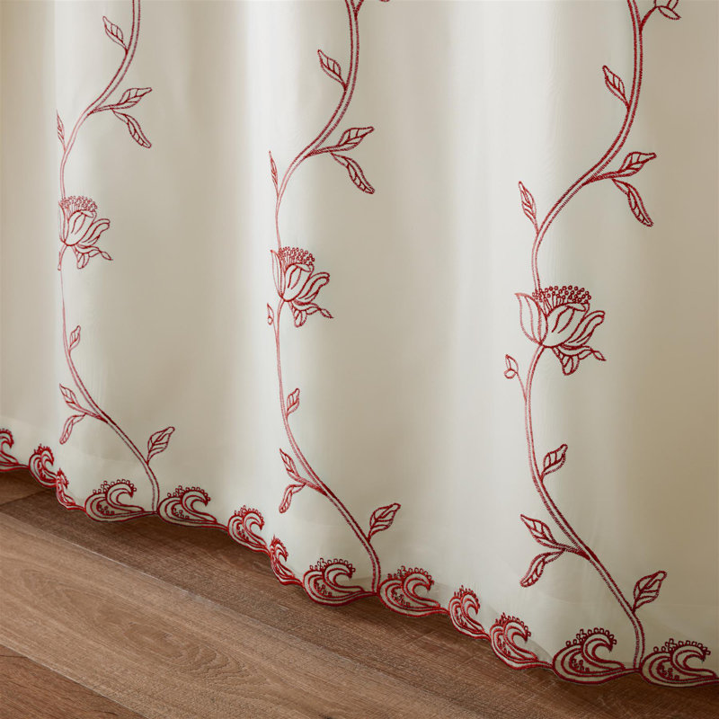 Cathryn Semi Sheer Curtain, 140 W x 229 D cm, Red