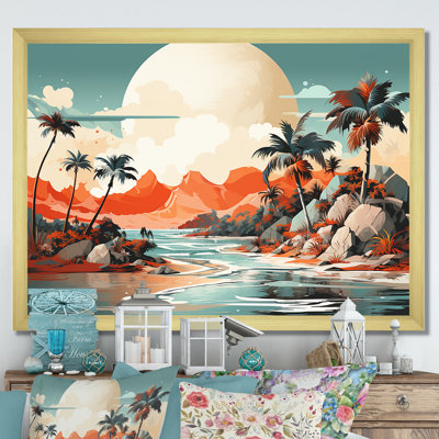Art déco, rêves tropicaux au coucher du soleil II - paysage abstrait