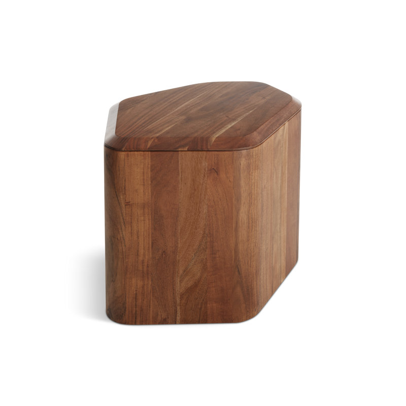 Hoard Solid Wood Single End Table, Acacia, 15" H x 22" W x 18" D