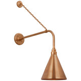 Thomas O'Brien, "Academy 20" Anchored Rex Barn Light in Soft Copper with 12.5" Conical Savannah Shade