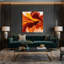 Aquarelle abstraite 2, art mural sur toile brune