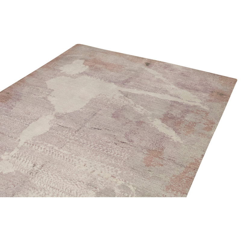 Hand Knotted Silk Area Rug in Lilac