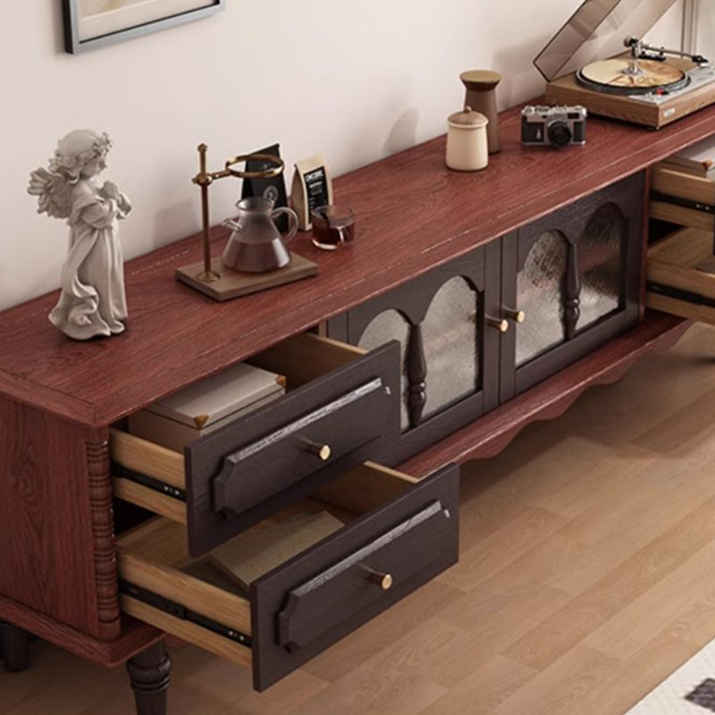 Meuble télé en bois massif de style rétro
