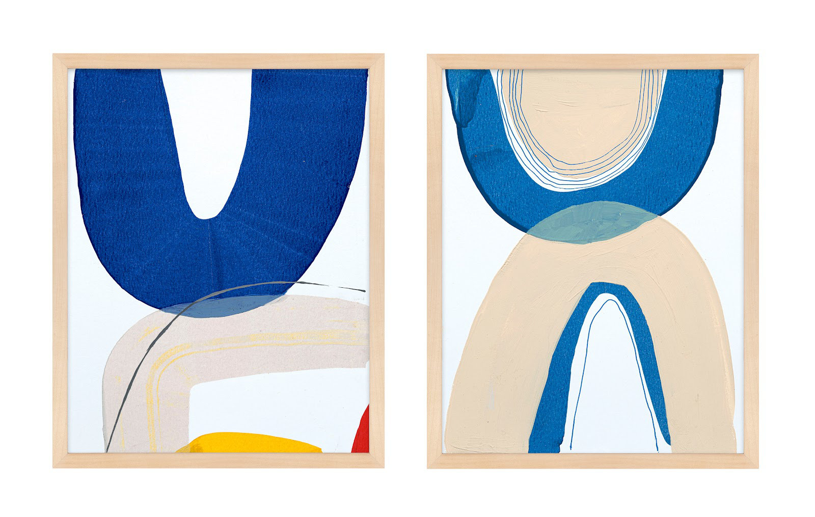 Unity Set Of 2 by Andrea Stokes, Brown Framed, 30" H x 48" W x 1.25" D