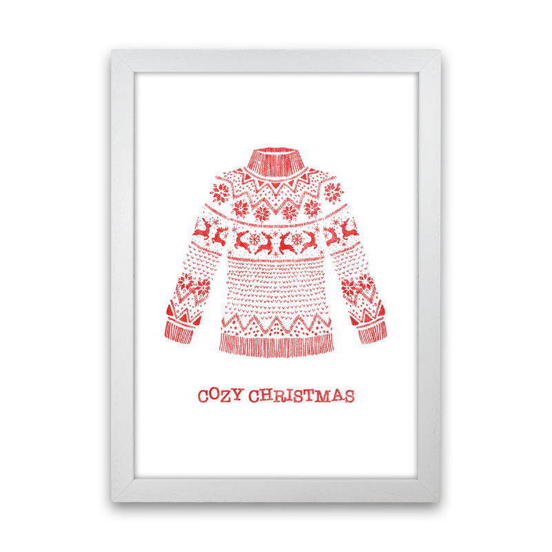 Cozy Christmas - Print, White Framed, 46cm H x 34cm W x 3cm D