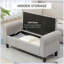 Banc de rangement avec repose-pieds et banc rembourré avec accoudoirs roulés-1168943003