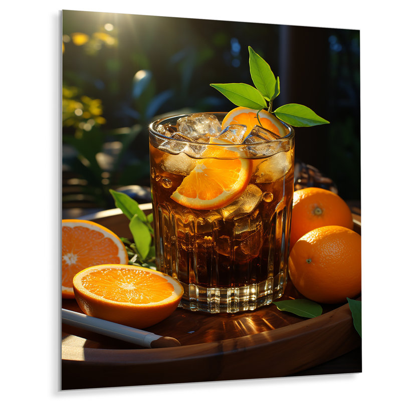 Cocktail onyx, rêve russe I - Art mural en métal, H 32 po x l 16 po x P 1 po