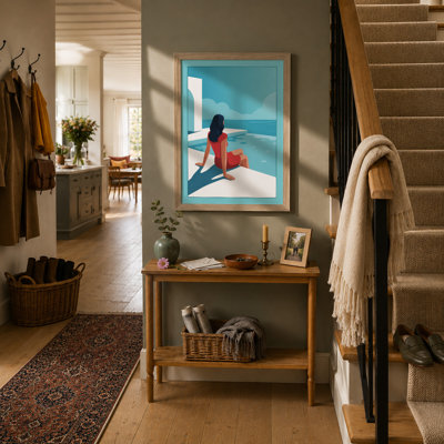 Poolside Summer Modern - Framed Print