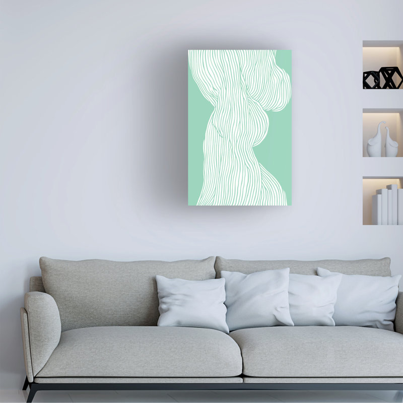 Fibre bolognaise no 1, impression sur toile, H 19 po x l 12 po x P 2 po, Menthe