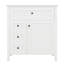 Ensemble de meuble-lavabo 30 po avec lavabo, meuble de rangement simple avec tiroir inclinable, 3 tiroirs, tablette réglable et support de rangement-1881216079-1881991196