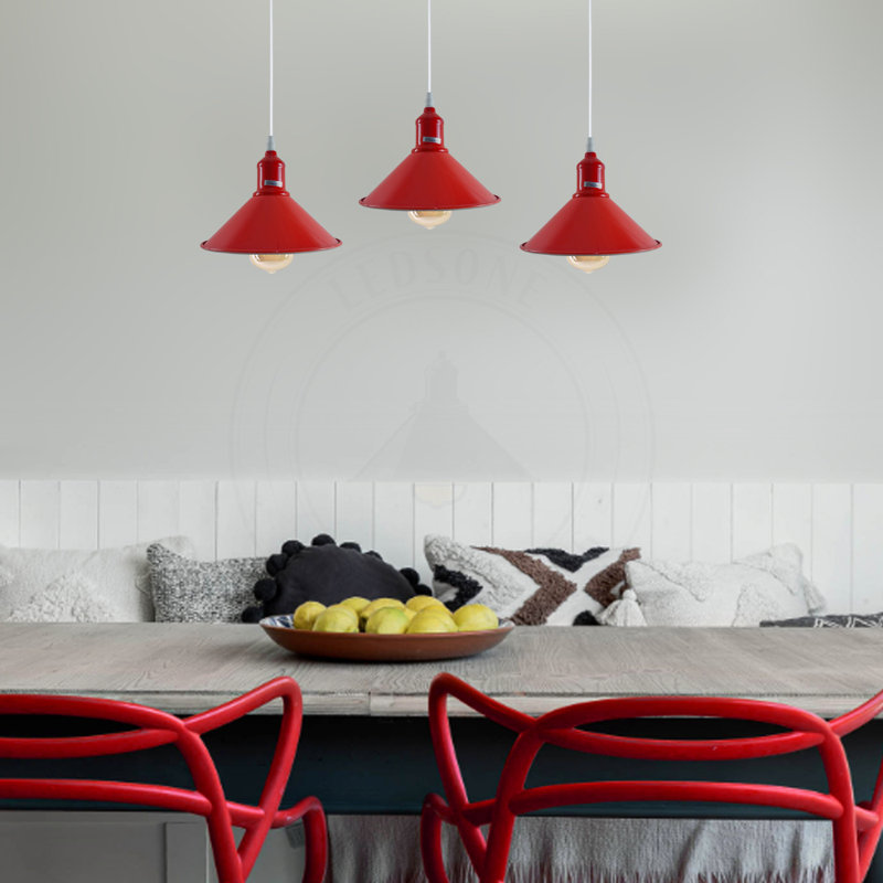 Dutcher 3 - Light Silver Kitchen Island Pendant, Yes, Red