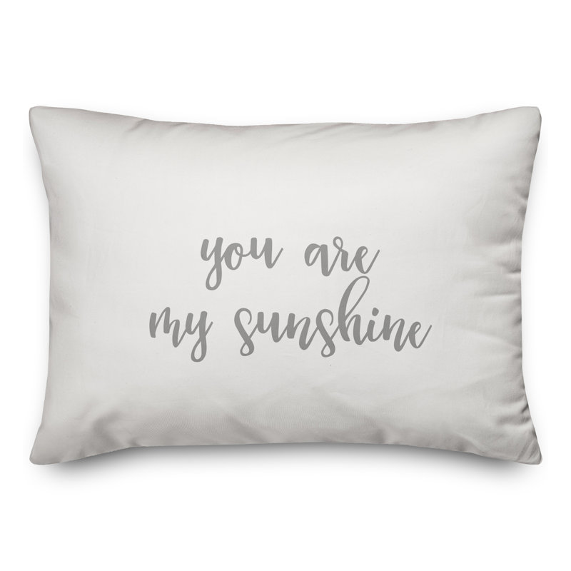  Coussin You Are My Sunshine, Gris / blanc
