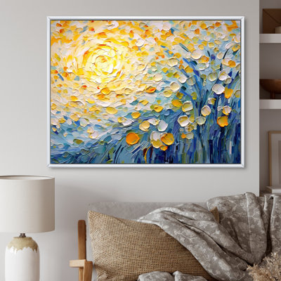 «Blossoming Summer Buttercups Flower Field - Fleurs, reproduction sur toile (sans texture), art mural floral