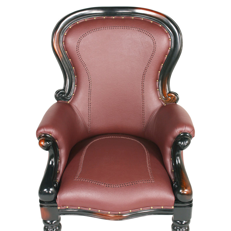 Fauteuil victorien en similicuir
