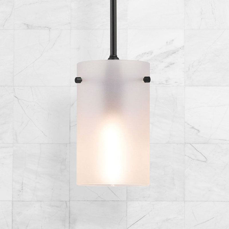 Angelina 1 - Light Single Pendant, Black, Frosted, Medium Shade