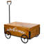 WOODEN AND METAL TROLLEY WITH DRAG HANDLE